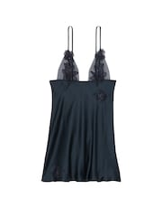 Victoria's Secret Dark Twilight Blue Ziggy Embellished Triangle Mini Slip Dress - Image 3 of 4