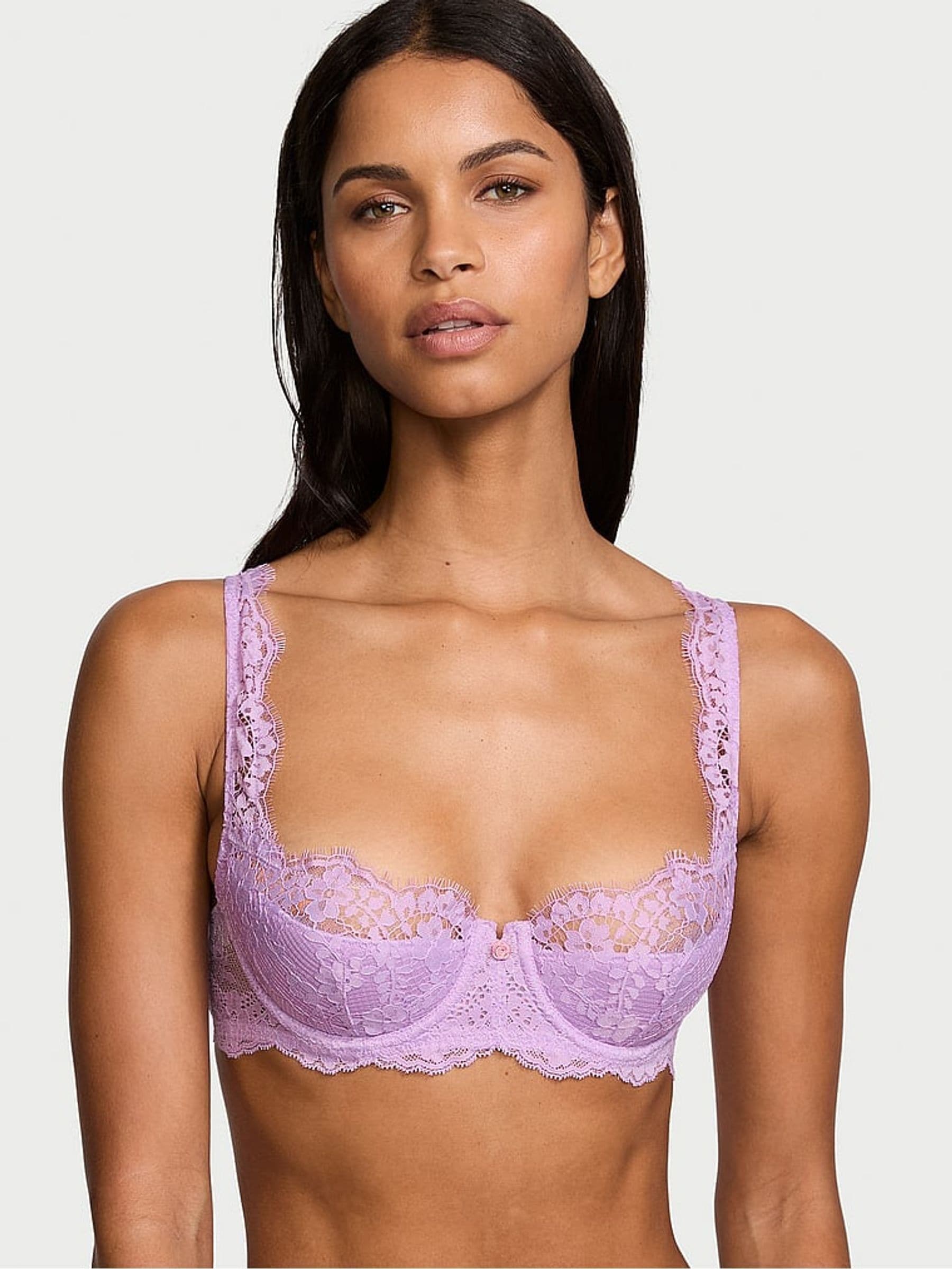 Buy Victoria's Secret Lilac Purple Lightly Lined Balcony Lace Bra
