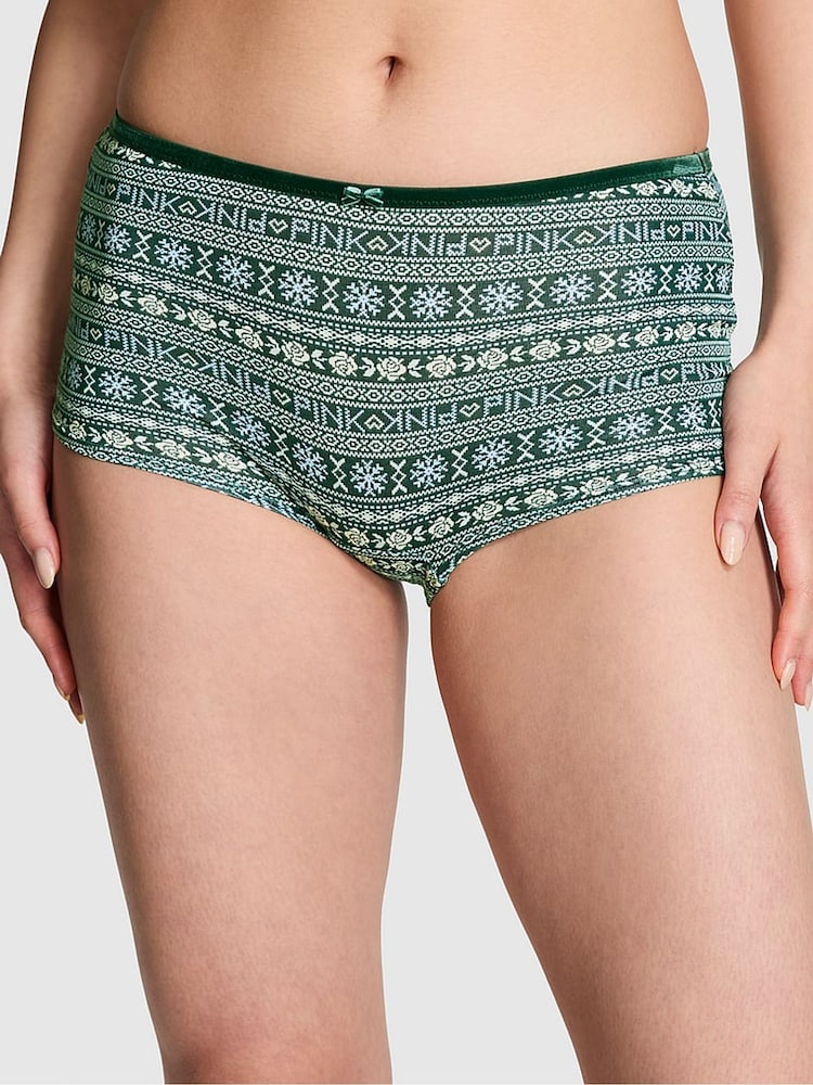 Victoria's Secret PINK Deep Forest Green Short Cotton Knickers - Image 1 of 3