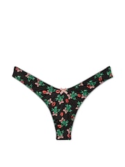 Victoria's Secret Black Mistletoe Thong Knickers - Image 1 of 1