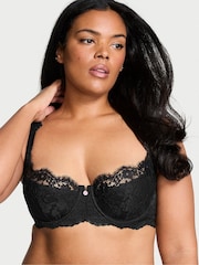 Victoria's Secret Black Lightly Lined Balcony Lace Bra - Image 1 of 4