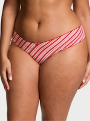 Victoria's Secret Candy Cane Stripe Red Cheeky Knickers - Image 1 of 3