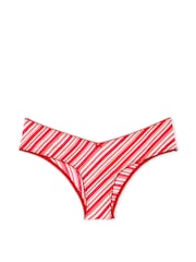 Victoria's Secret Candy Cane Stripe Red Cheeky Knickers - Image 3 of 3