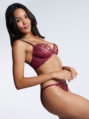 Boux Avenue Red Eliza Lace Plunge Bra - Image 3 of 5