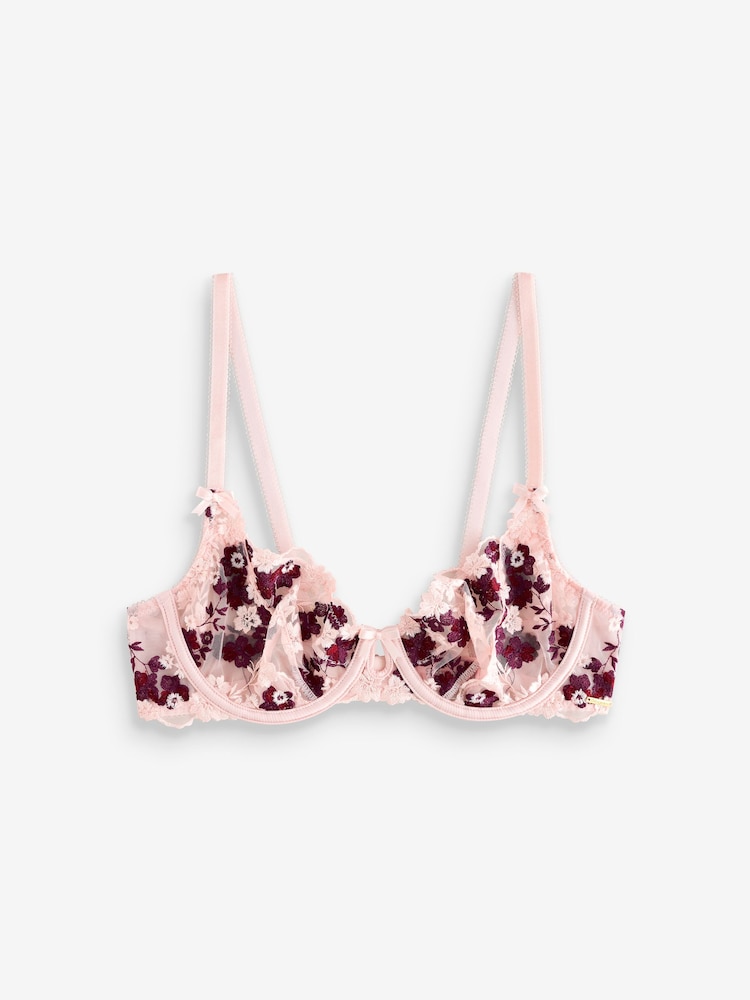 Boux Avenue Pink Bonnie Non-Padded Balcony Bra - Image 5 of 5 Boux Avenue Pink Bonnie Non-Padded Balcony Bra - Image 5 of 5