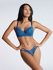 Azul - Sujetador balconette acolchado de encaje Billie de Boux Avenue - Imagen 3 de 5