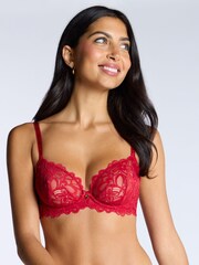 Красный - Boux Avenue Heidi Non-Padded Lace Plunge Bra - Изображение 4 из 4