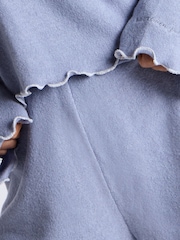 Boux Avenue Blue Cosy Fleece Top and Short Pyjamas Set - Image 5 of 5