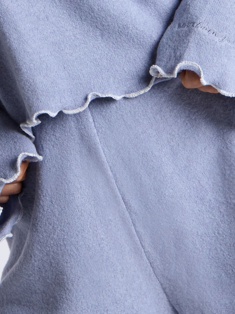Boux Avenue Blue Cosy Fleece Top and Short Pyjamas Set - Image 5 of 5