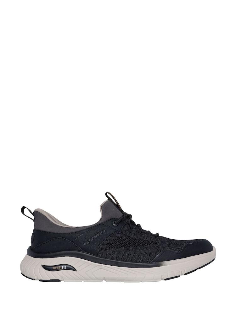 Skechers Black Arch Fit Crosser Emeric Trainers - Image 1 of 3 Skechers Black Arch Fit Crosser Emeric Trainers - Image 1 of 3