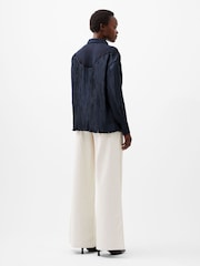 French Connection Blue Crina Crinkle Satin Shirt - Image 2 of 4