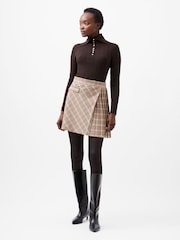 French Connection Pink Gina Checks Pleated Mini Skirt - Image 1 of 4