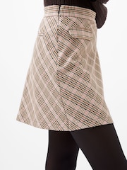 French Connection Pink Gina Checks Pleated Mini Skirt - Image 3 of 4