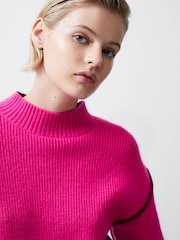 French Connection Pink Lorena High Neck Jumper - Image 3 of 4