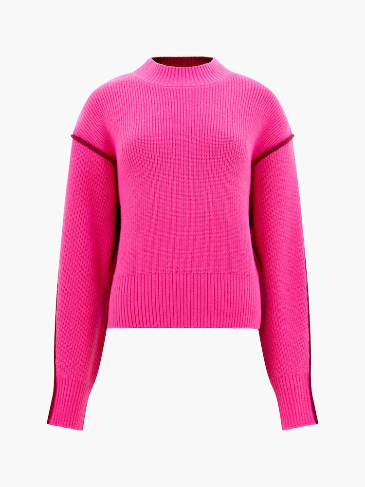 French Connection Pink Lorena High Neck Jumper - Image 4 of 4