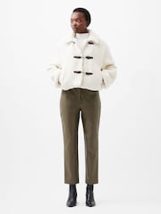 French Connection Cream Alex Faux Fur Jacket - Image 1 of 4