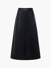 French Connection Black PU Crolenda Midi Skirt - Image 4 of 4