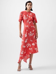 French Connection Red Alessandra Asymmetric Dress - Image 1 of 4