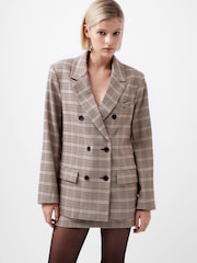 French Connection Pink Gina Check Blazer - Image 3 of 4