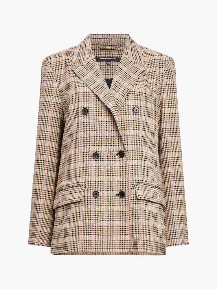 French Connection Pink Gina Check Blazer - Image 4 of 4