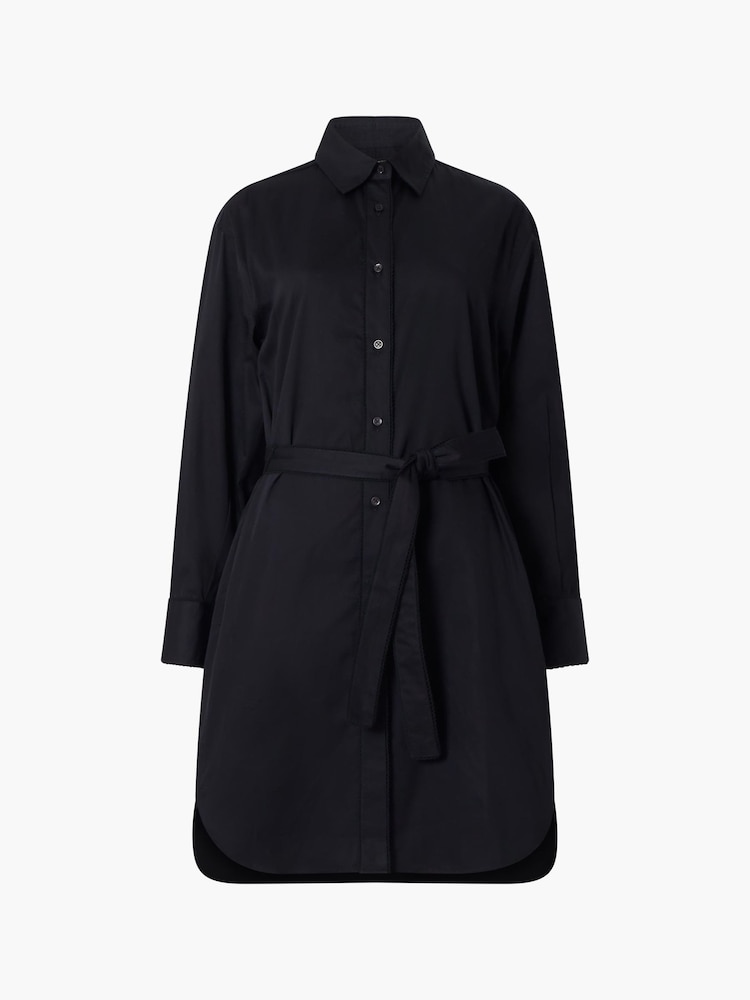 French Connection Black 100% Cotton Long Sleeve Alexis Shirt Dress - Image 4 of 4