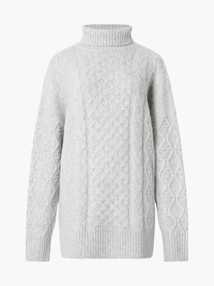 French Connection Grey Makira Roll Neck Jumper - Image 4 of 4