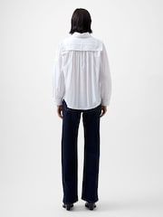 French Connection White 100% Cotton Embroidered Amelie Cambric Shirt - Image 2 of 4