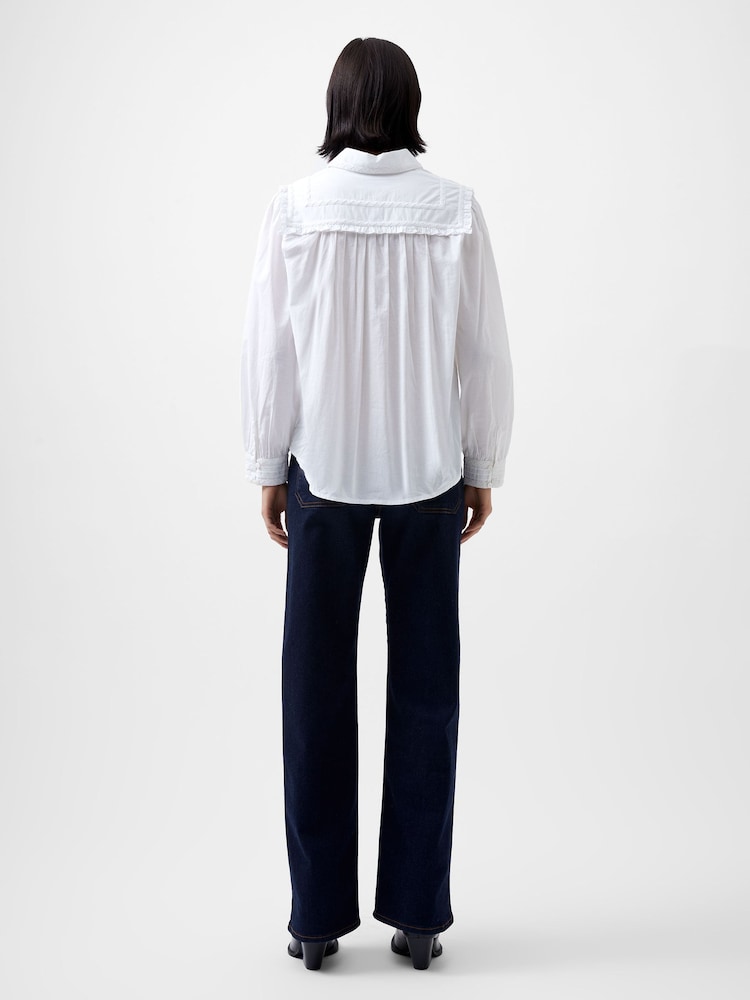 French Connection White 100% Cotton Embroidered Amelie Cambric Shirt - Image 2 of 4
