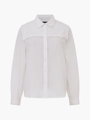 French Connection White 100% Cotton Embroidered Amelie Cambric Shirt - Image 4 of 4