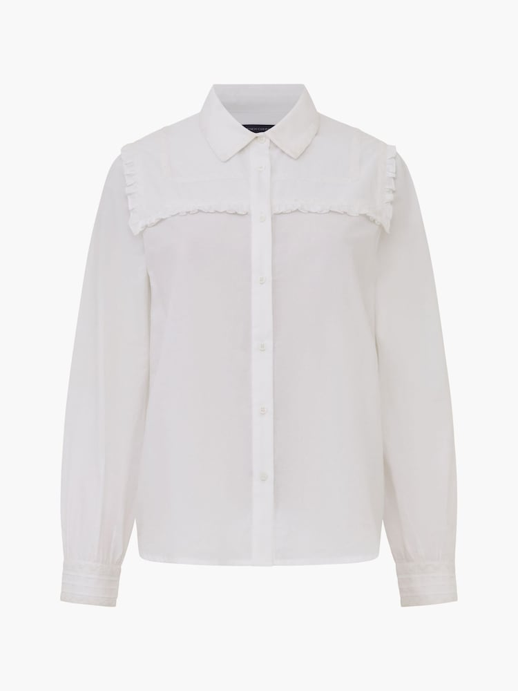 French Connection White 100% Cotton Embroidered Amelie Cambric Shirt - Image 4 of 4