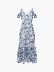 French Connection White Devore Dia Maxi Dress - Image 4 of 4
