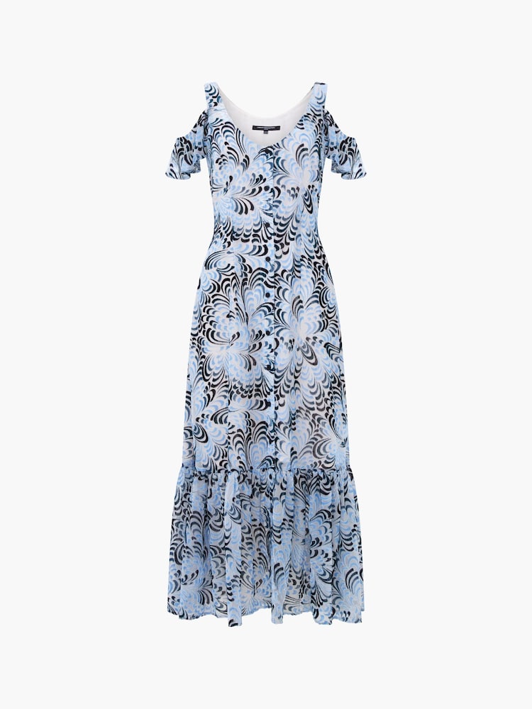 French Connection White Devore Dia Maxi Dress - Image 4 of 4