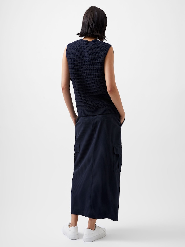 French Connection Blue Manda Open Knit Vest - Image 2 of 4