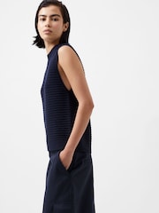 French Connection Blue Manda Open Knit Vest - Image 3 of 4