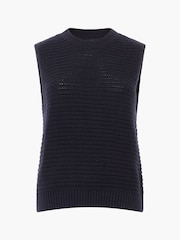 French Connection Blue Manda Open Knit Vest - Image 4 of 4