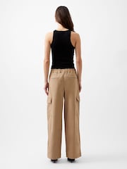French Connection Cream Atena Twill Cargo Trousers - Image 2 of 4