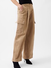 French Connection Cream Atena Twill Cargo Trousers - Image 3 of 4