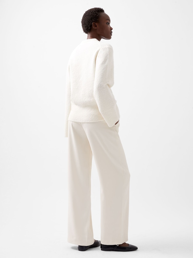 French Connection Cream Melissa Boucle V-Neck Jumper - Image 2 of 4