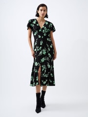 French Connection Black V-Neck Alessandra Delphine Dress - Image 1 of 4