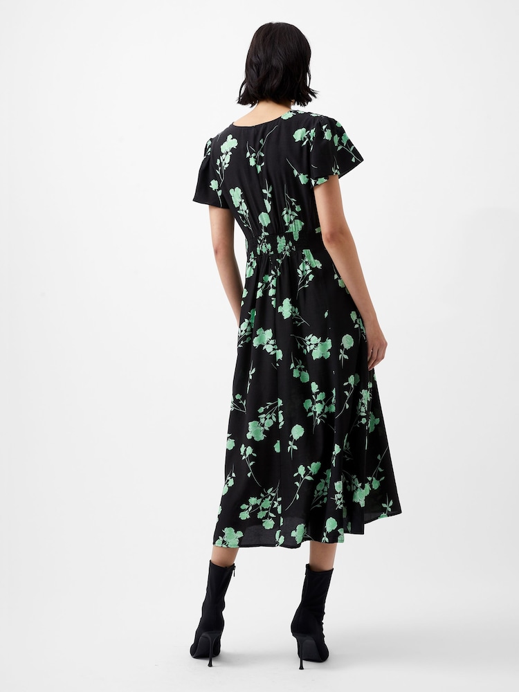 French Connection Black V-Neck Alessandra Delphine Dress - Image 2 of 4