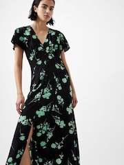 French Connection Black V-Neck Alessandra Delphine Dress - Image 3 of 4