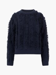 French Connection Blue Malika Fringed Jumper - Image 1 of 3