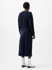 French Connection Blue Malika Fringed Jumper - Image 3 of 3