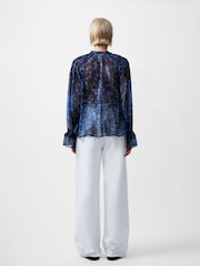 French Connection Blue Dawn Hallie Crinkle Blouse - Image 2 of 4