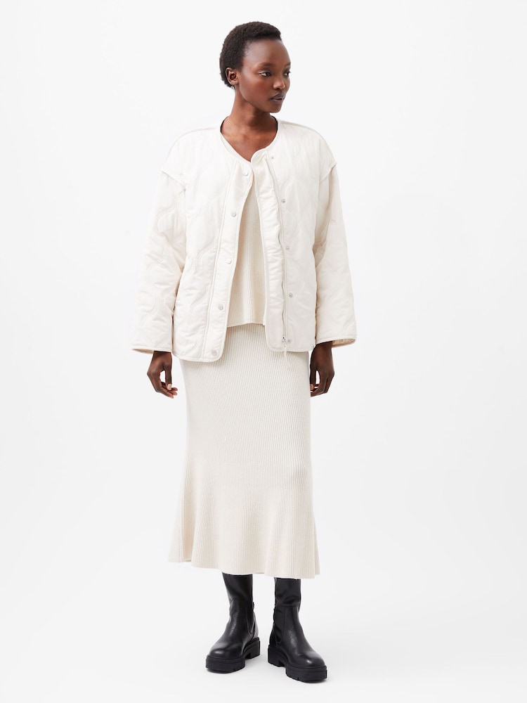 French Connection Cream Aris Quilted Jacket - Image 1 of 4