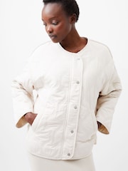 French Connection Cream Aris Quilted Jacket - Image 3 of 4