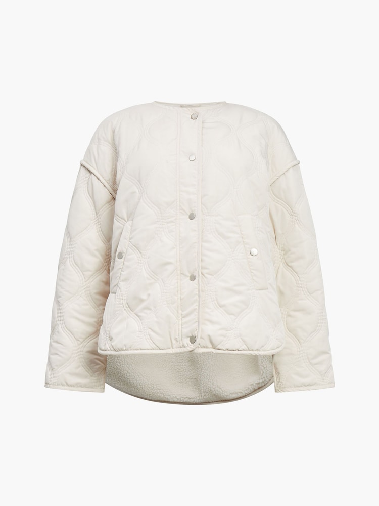 French Connection Cream Aris Quilted Jacket - Image 4 of 4