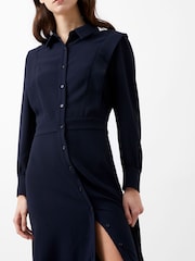 French Connection Blue Brina Crepe Button Down Dress - Image 3 of 3