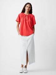 French Connection Red Capriana Crepe Light Top - Image 1 of 4
