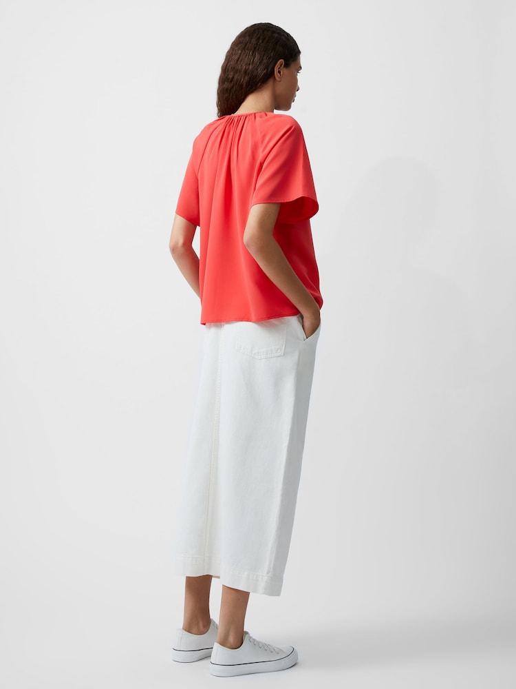 French Connection Red Capriana Crepe Light Top - Image 2 of 4